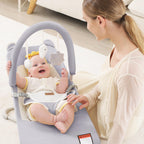 Taylengrow Baby Susomx infant bouncer highlighting three-point safety harness
