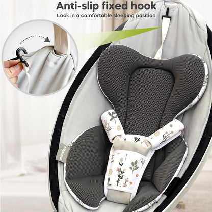 Anti-slip hook mechanism on baby swing insert