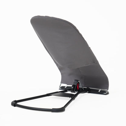 Side profile view of ergonomic Belltop seat cover on bouncer frame