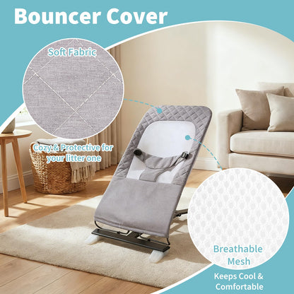 Close up of breathable mesh fabric on bouncer seat