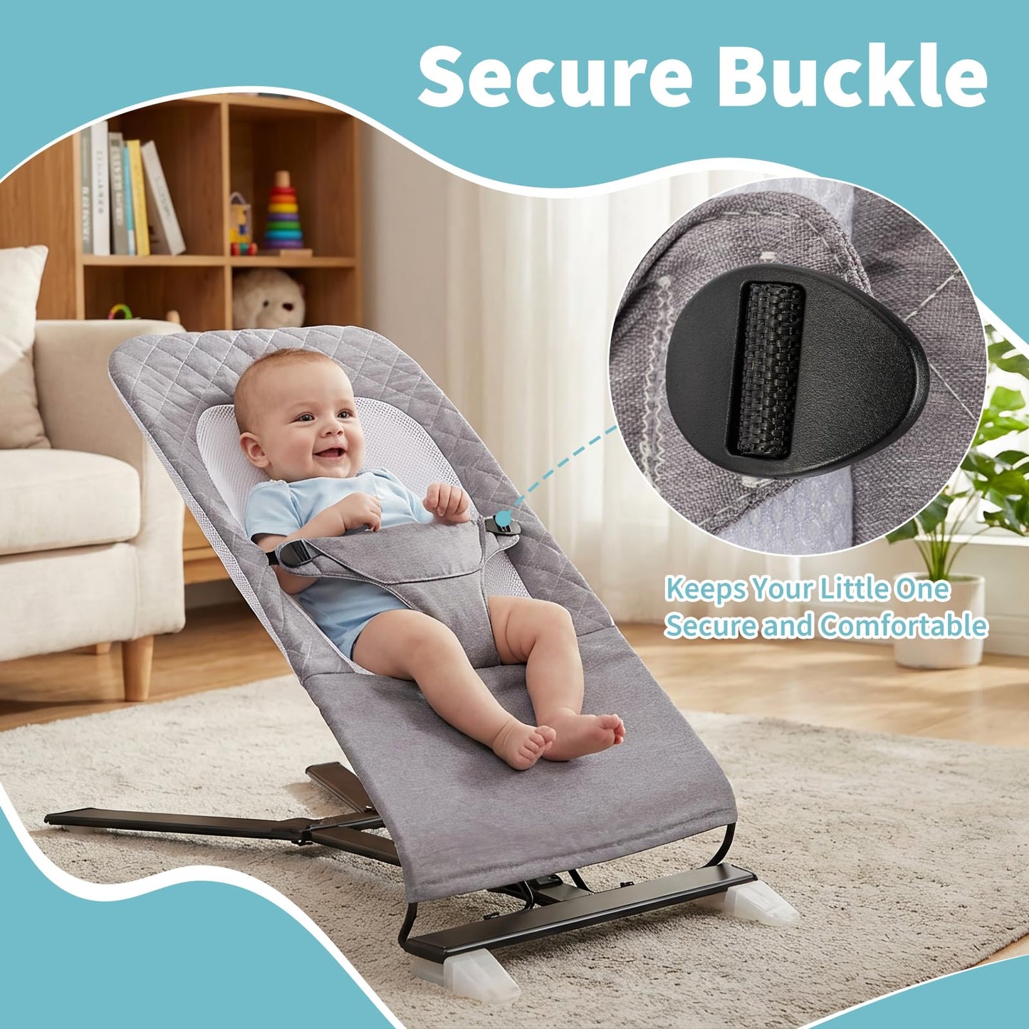 Replacement bouncer cover installed on bouncer frame
