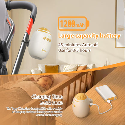 Portable white noise and vibration baby device