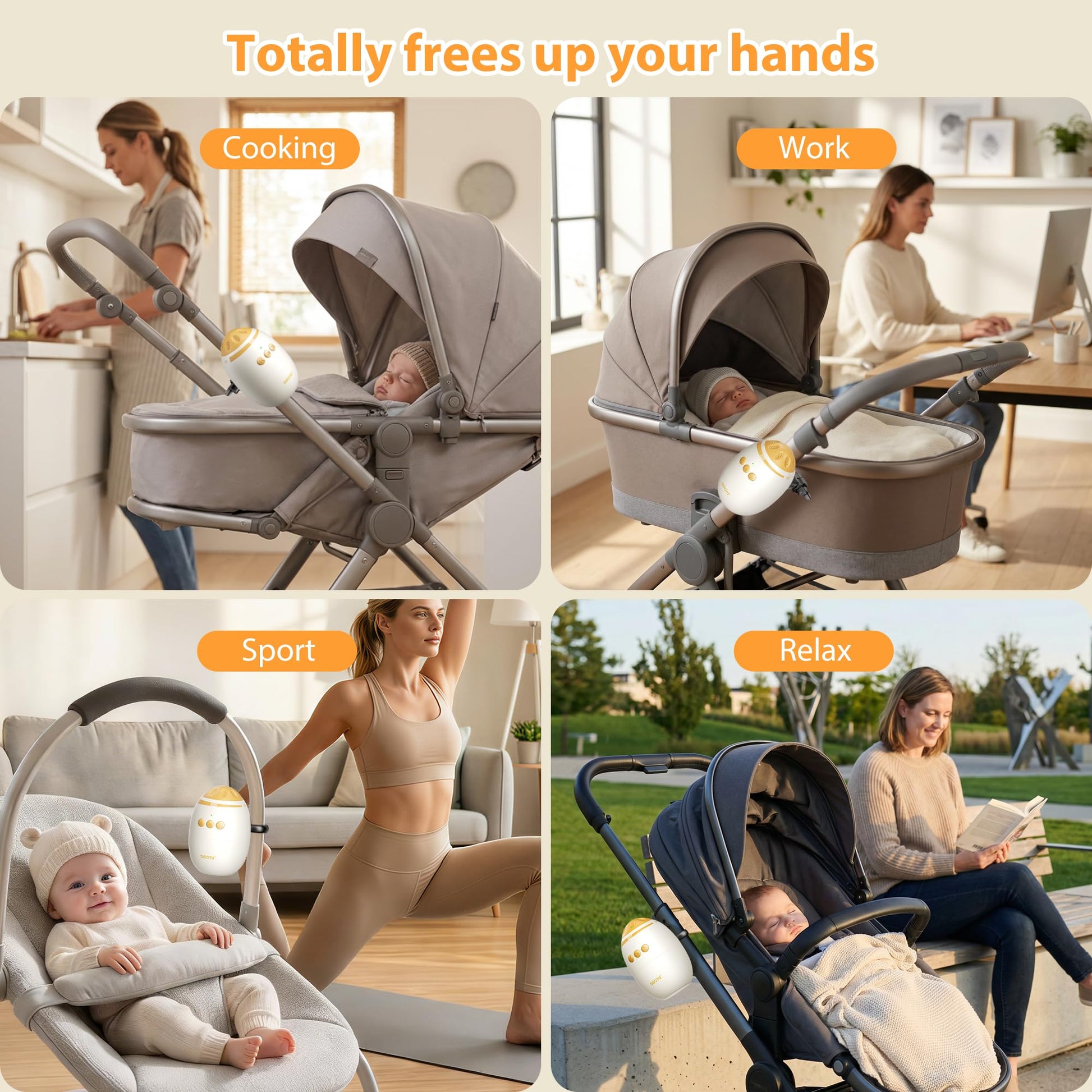 Side profile of Dearbaby stroller rocker mounting strap