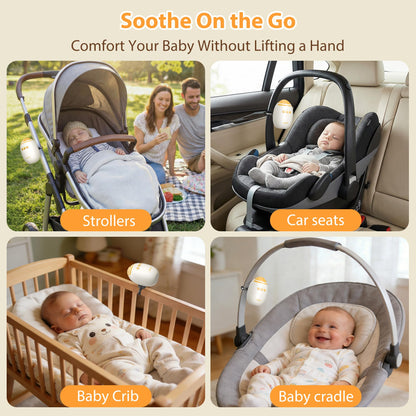 Rechargeable baby soother in travel packaging