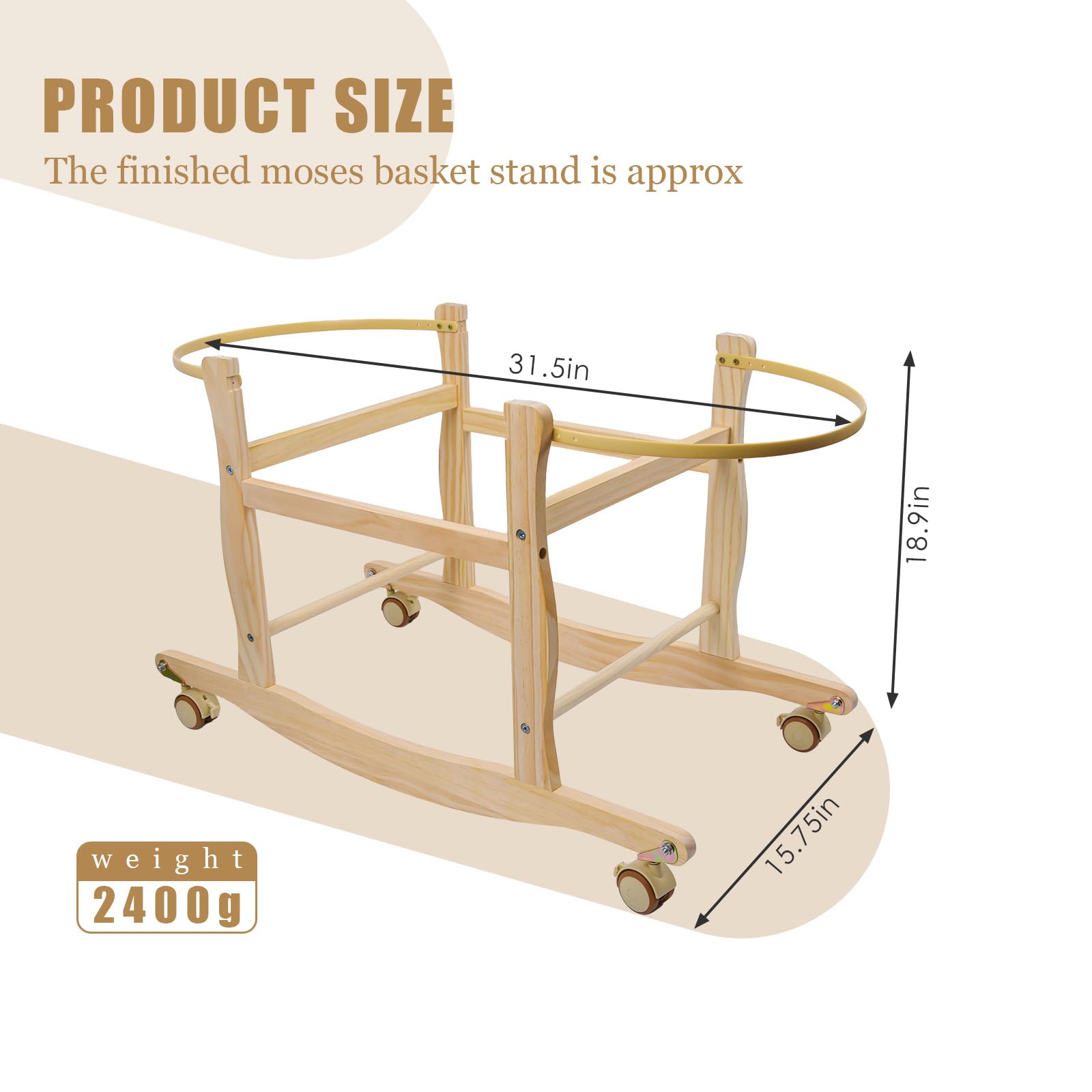 ChengFu adjustable bassinet stand with locking wheels