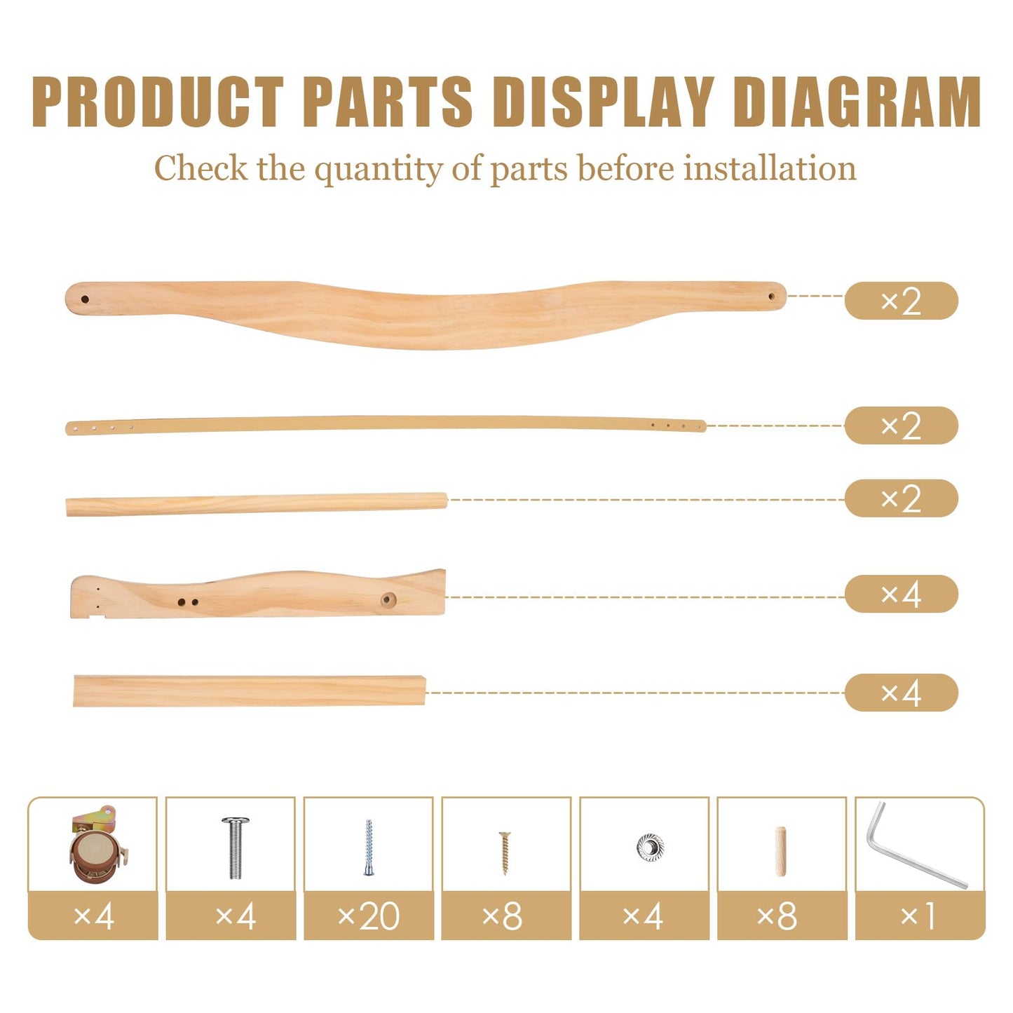 Side profile of ChengFu wooden baby bassinet rocker