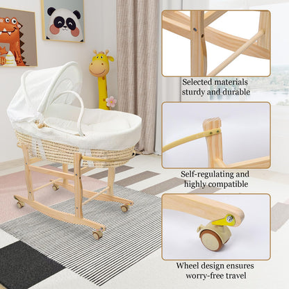 ChengFu bassinet stand shown with a baby basket