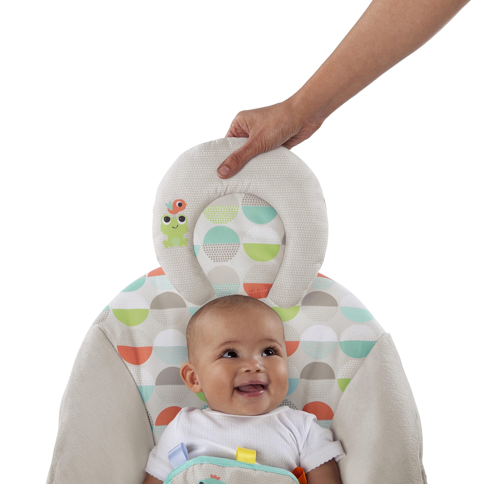 Adjustable headrest feature on Happy Safari bouncer