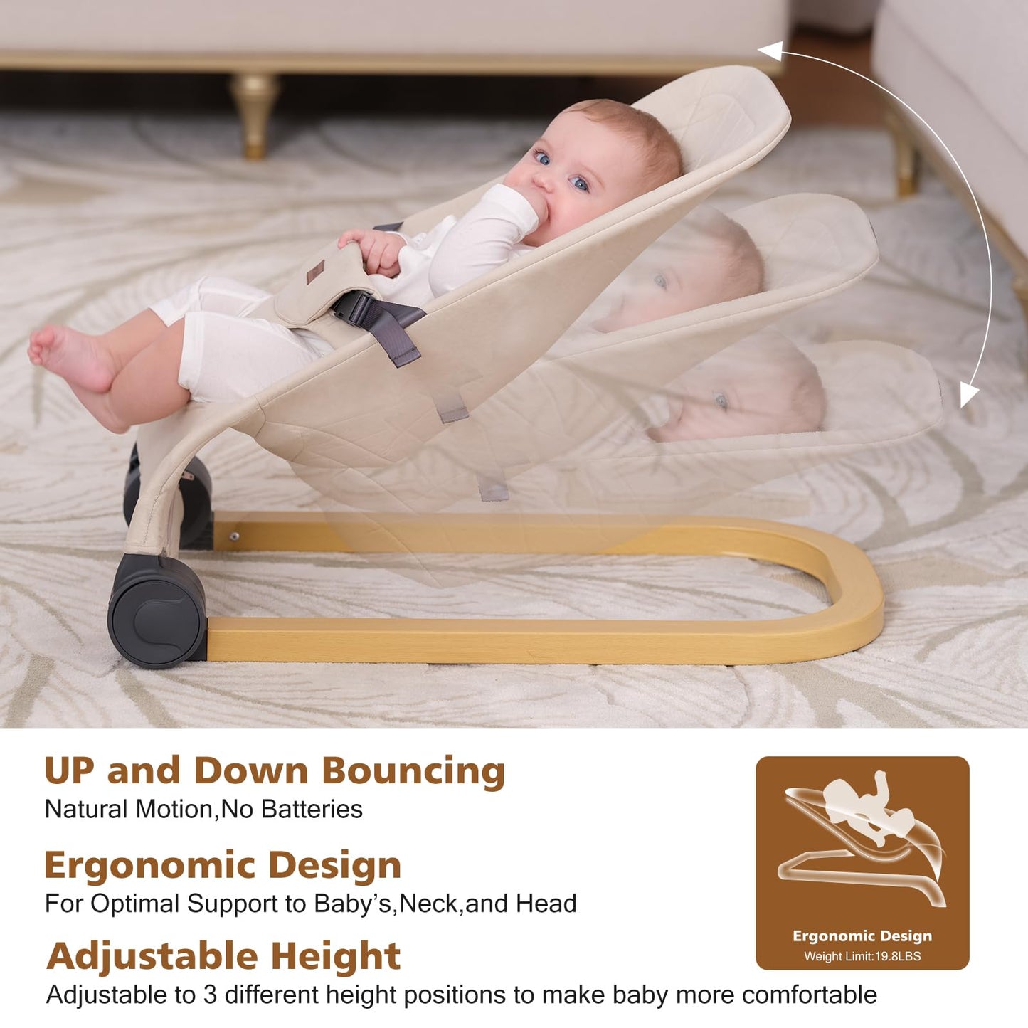 Winchild baby bouncer folded flat inside storage bag