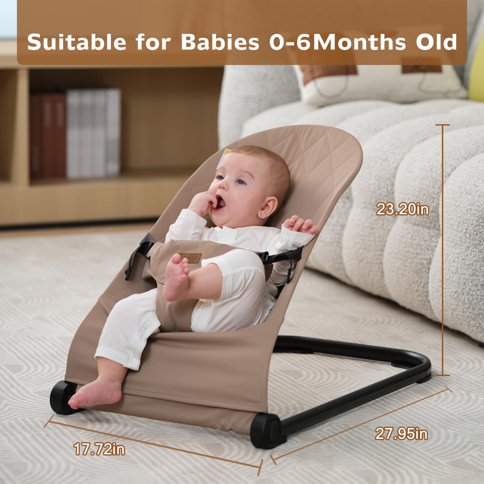 Infant seated comfortably in Lfhiwhd ergonomic bouncy chair