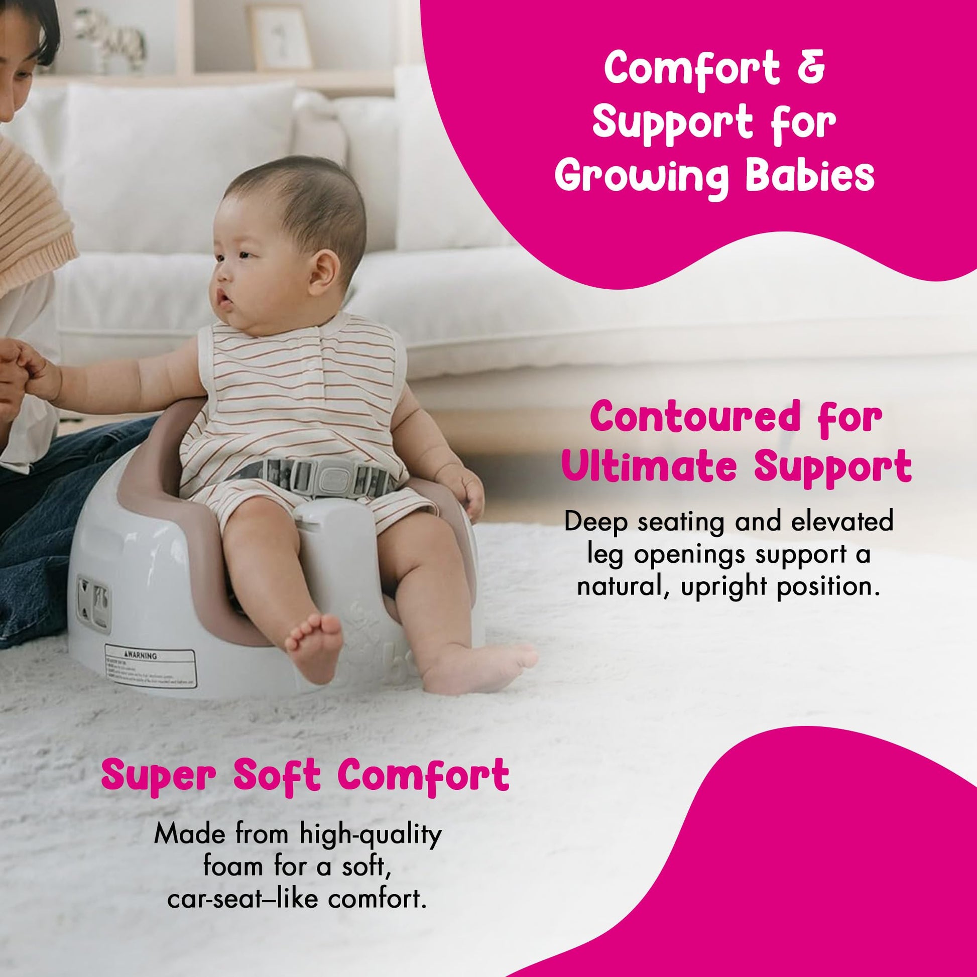 Bumbo multi seat safety harness and buckles detail