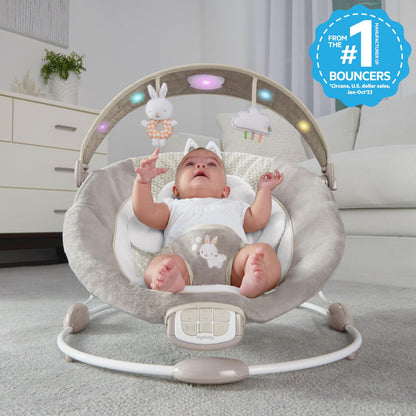 Side view of Ingenuity InLighten baby bouncer reclining seat