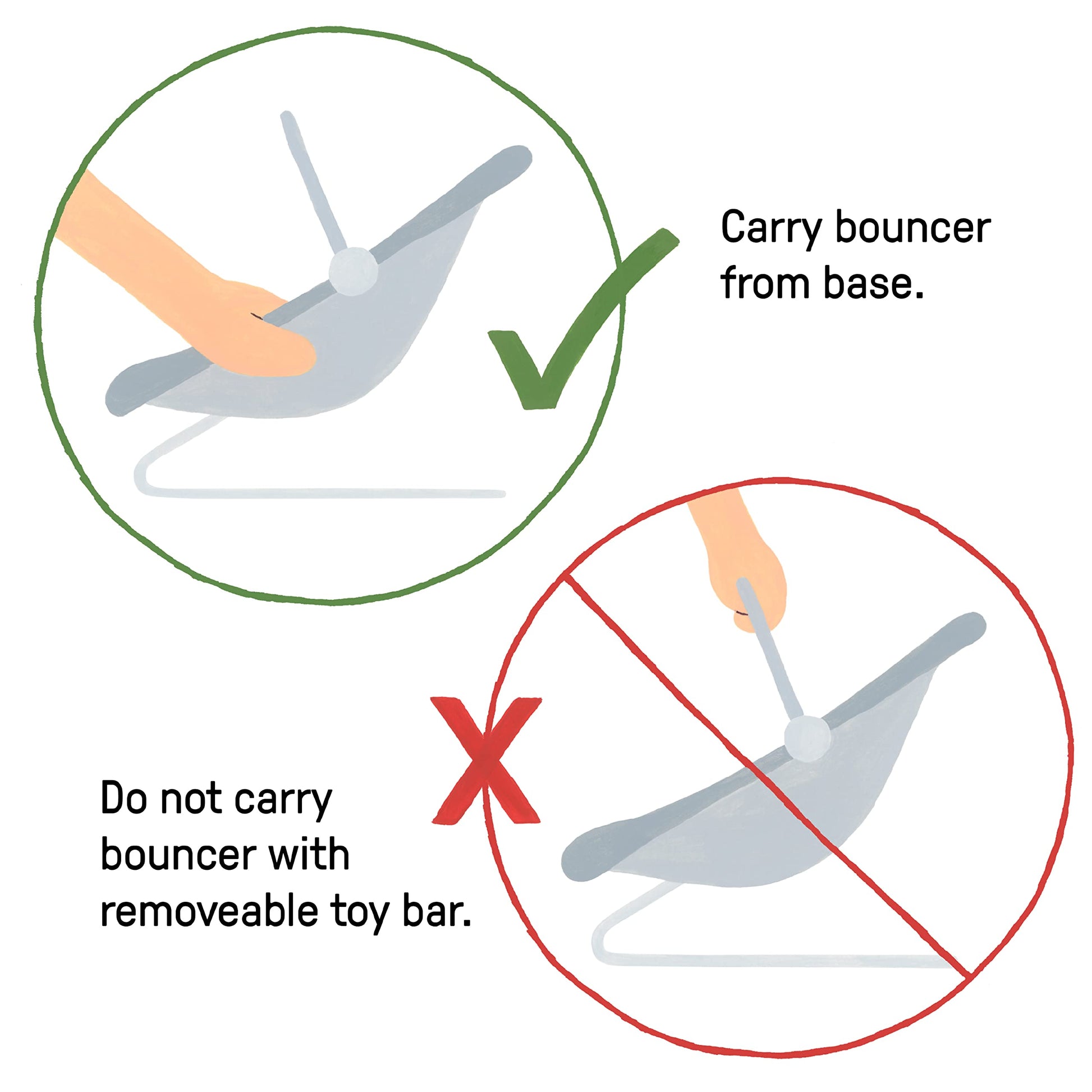 Bottom view of Ingenuity bouncer battery compartment