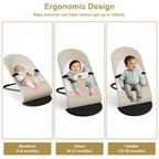 Mommyhug baby rocker chair side profile highlighting ergonomic recline design