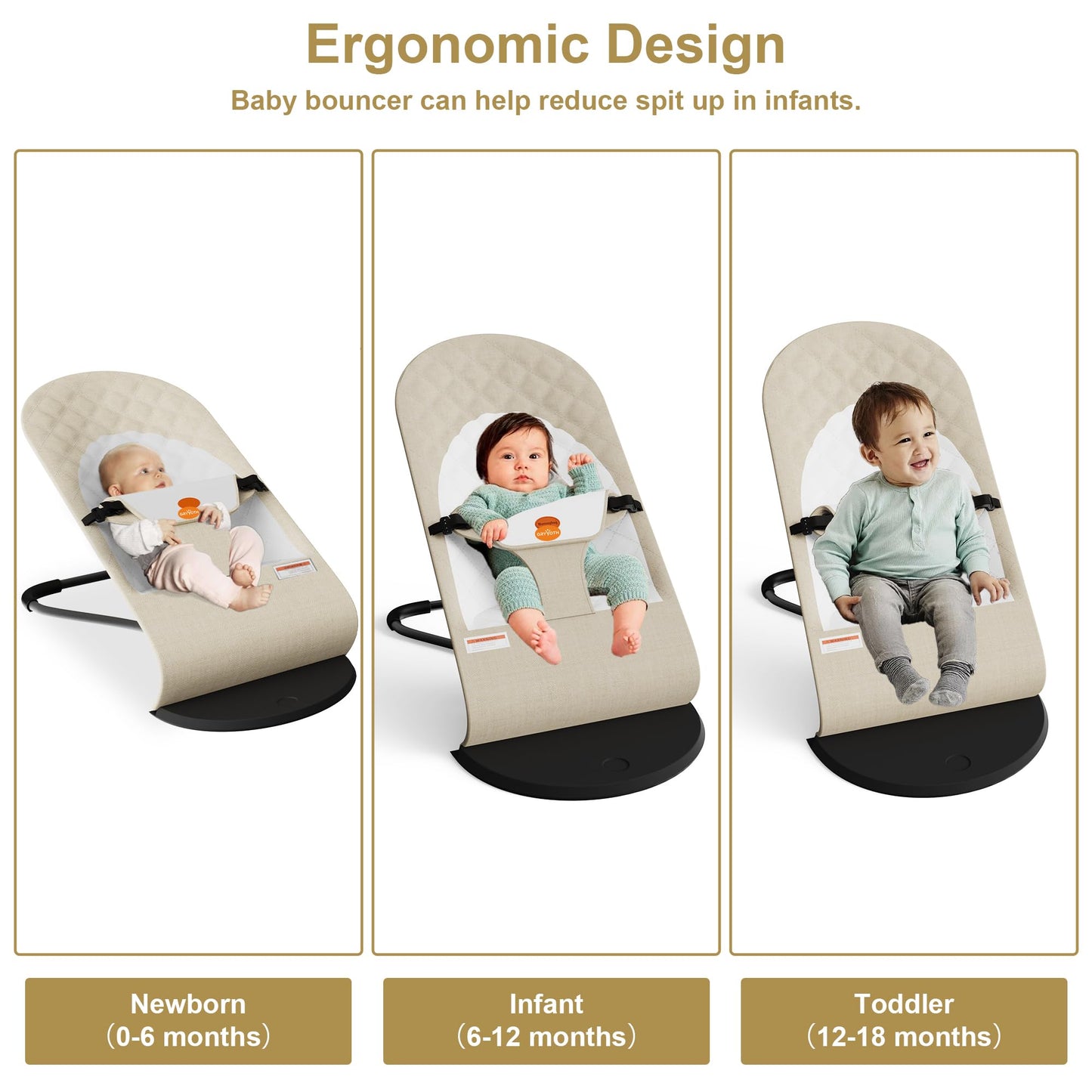 Side profile of Mommyhug ergonomic infant chair
