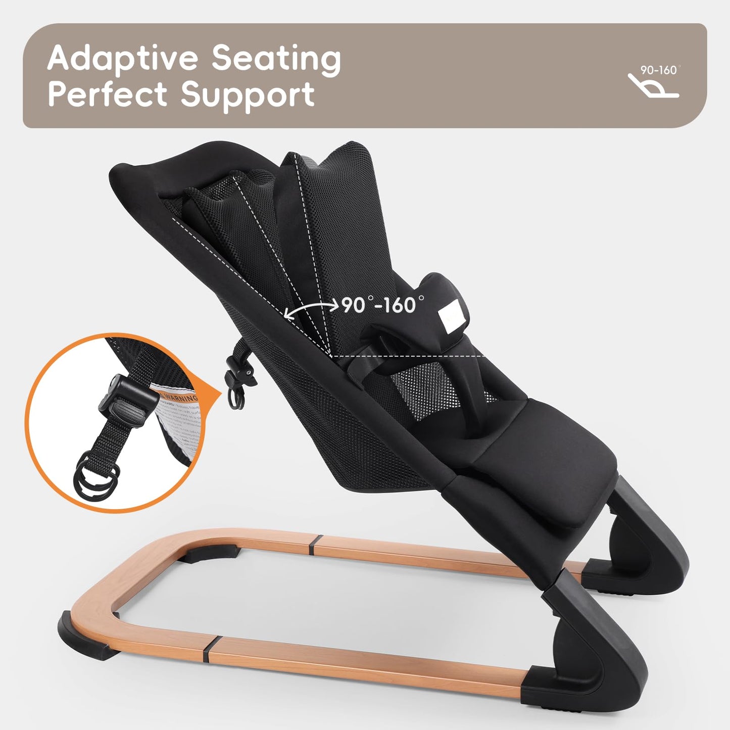 AoheSail portable baby rocker folded for storage