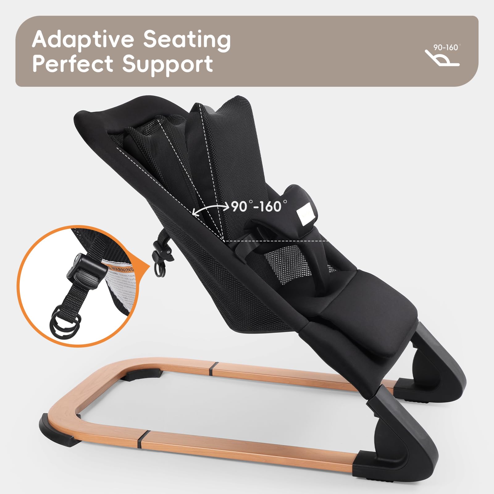 AoheSail portable baby rocker folded for storage