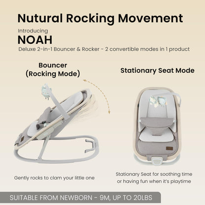 Ikomzy baby rocker with removable toy bar attached