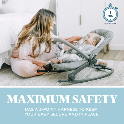 Baby Delight Aura Deluxe bouncer folded flat for easy storage