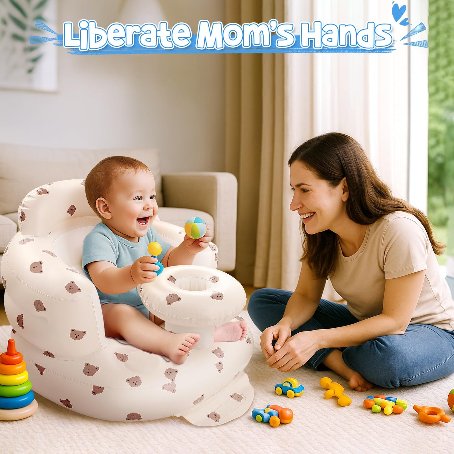 Side profile of Arscniek infant floor seat with back support