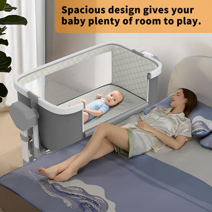 Side profile of Pionevox automatic rolling baby cradle