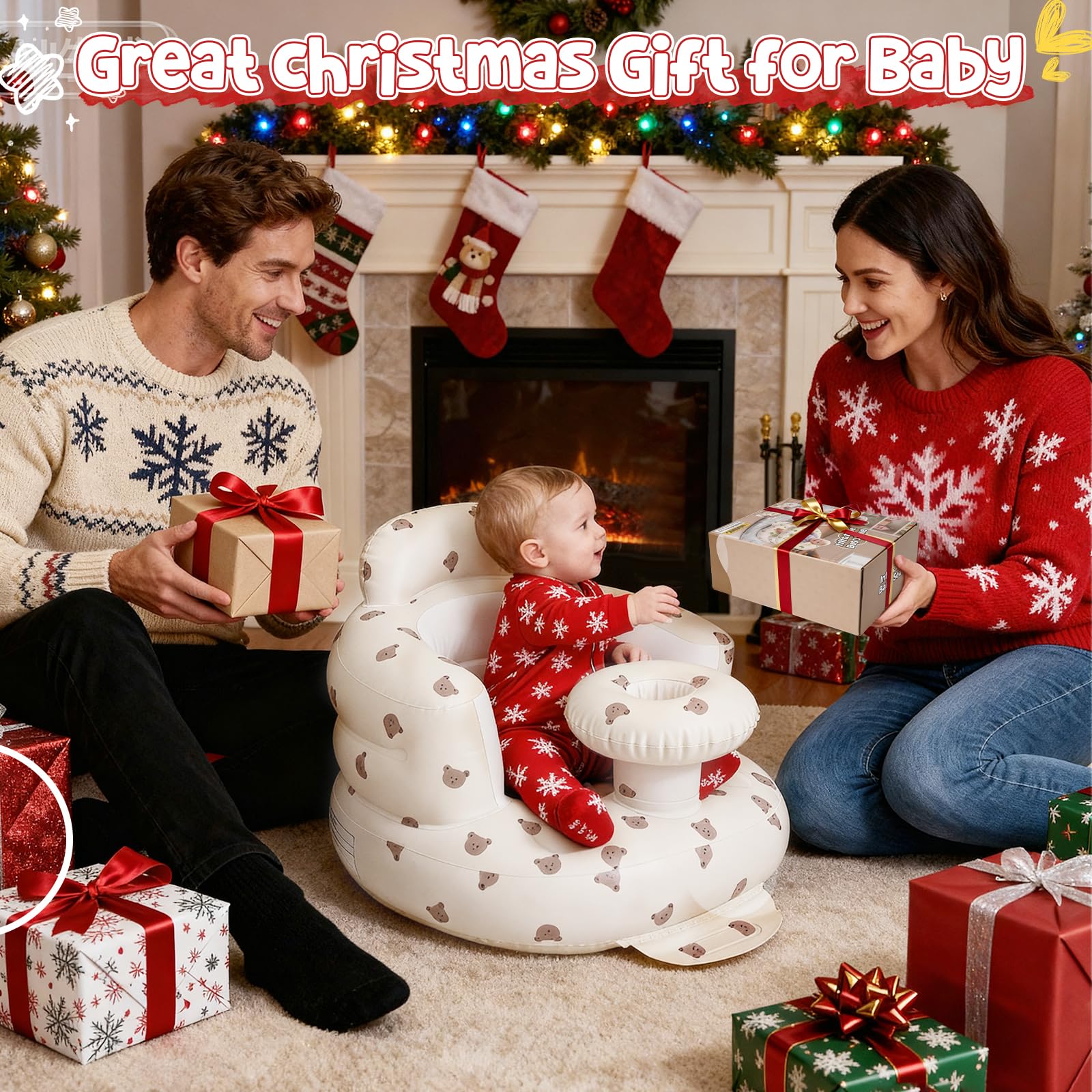 Portable baby chair folded for travel storage