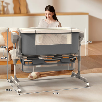 Close up of breathable mesh fabric on Pionevox bassinet
