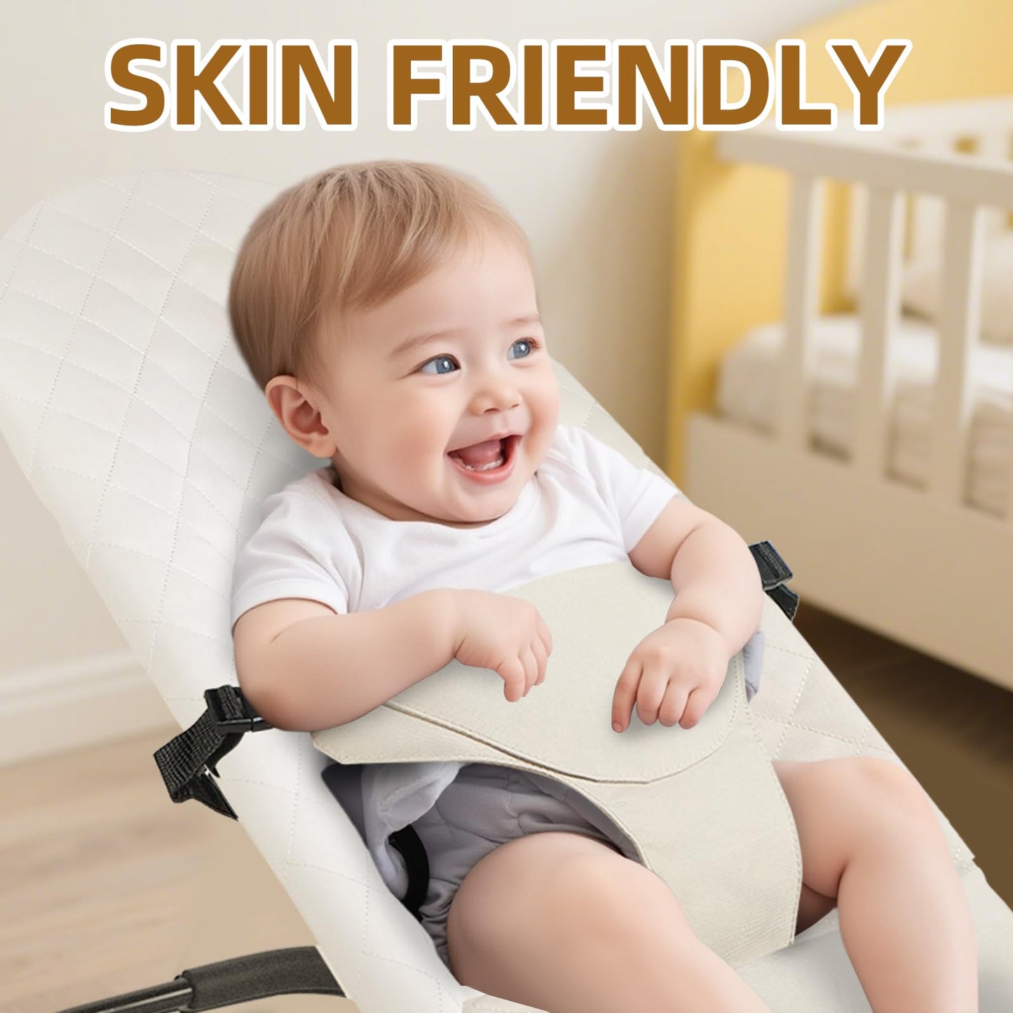Top view of Pinseln replacement fabric seat for BabyBjorn Bliss