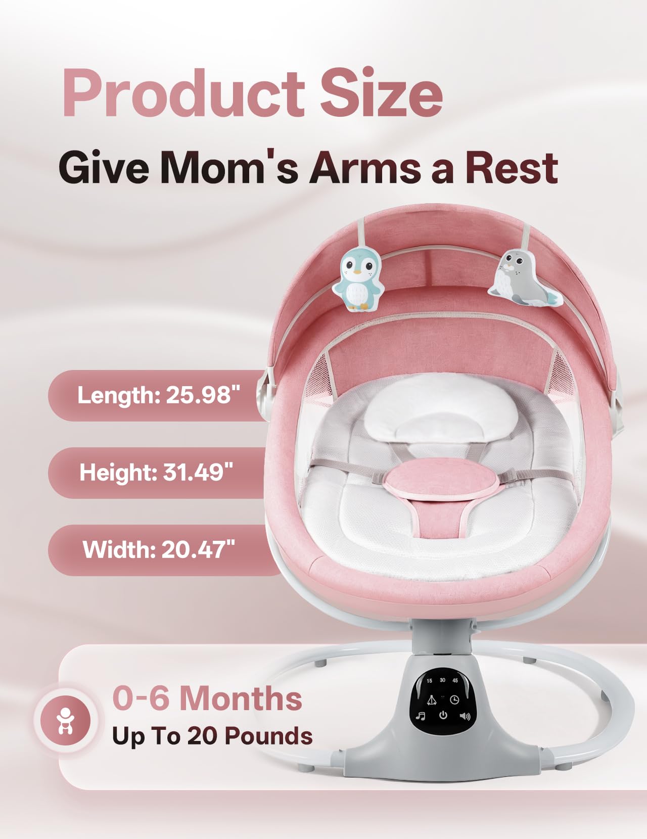Folded MelloBubbz baby swing for travel storage