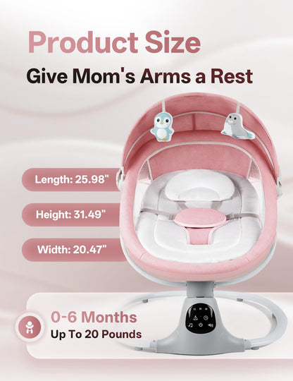 Folded MelloBubbz baby swing for travel storage