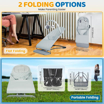 Orzbow baby bouncer with removable play bar attached