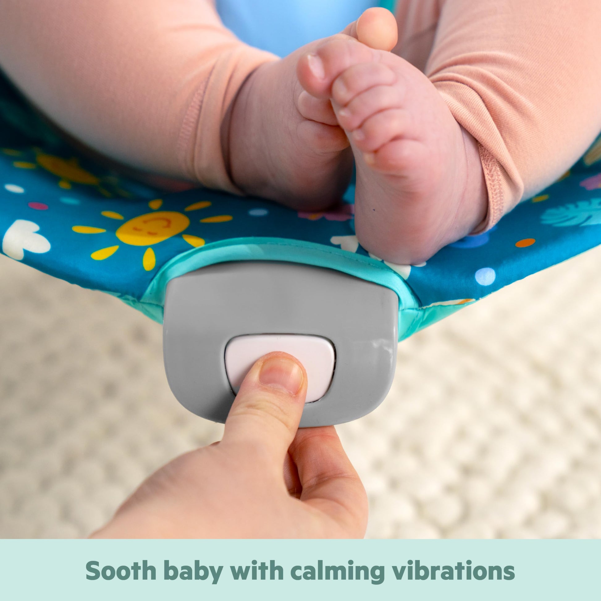 Bright Starts baby bouncer with removable toy bar detached