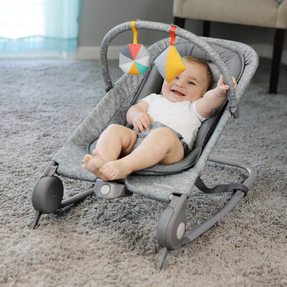 Side profile of Summer Infant rocker and bouncer showing folding mechanism