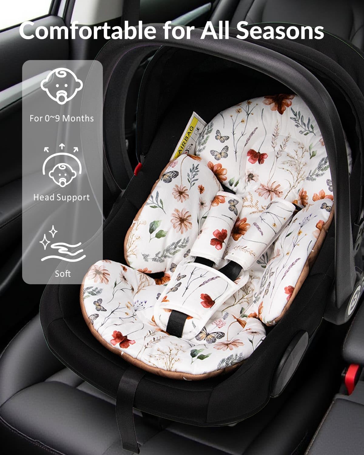Generic newborn head and body support cushion laid flat