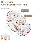 Generic newborn support pillow folded to show thickness and padding