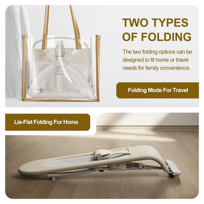 FlyBoss portable bouncer folded flat for travel storage