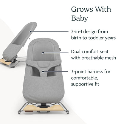 UPPAbaby Mira 2-in-1 Bouncer three-level recline adjustment