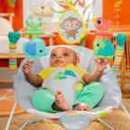 Bright Starts vibrating baby seat with removable toy bar detached