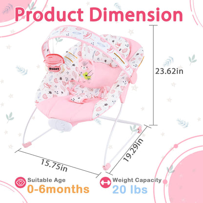 Baby rocker featuring hanging bear and honey pot toys