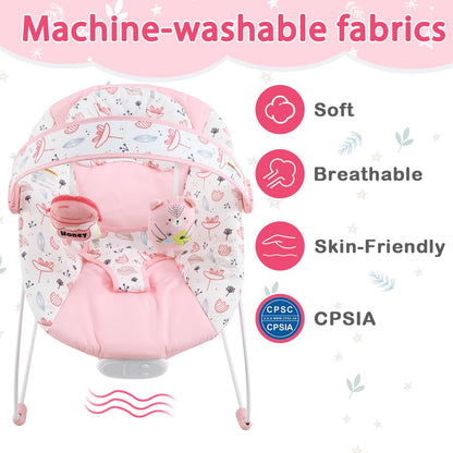 Side profile of Otrolepota infant bouncer showing canopy