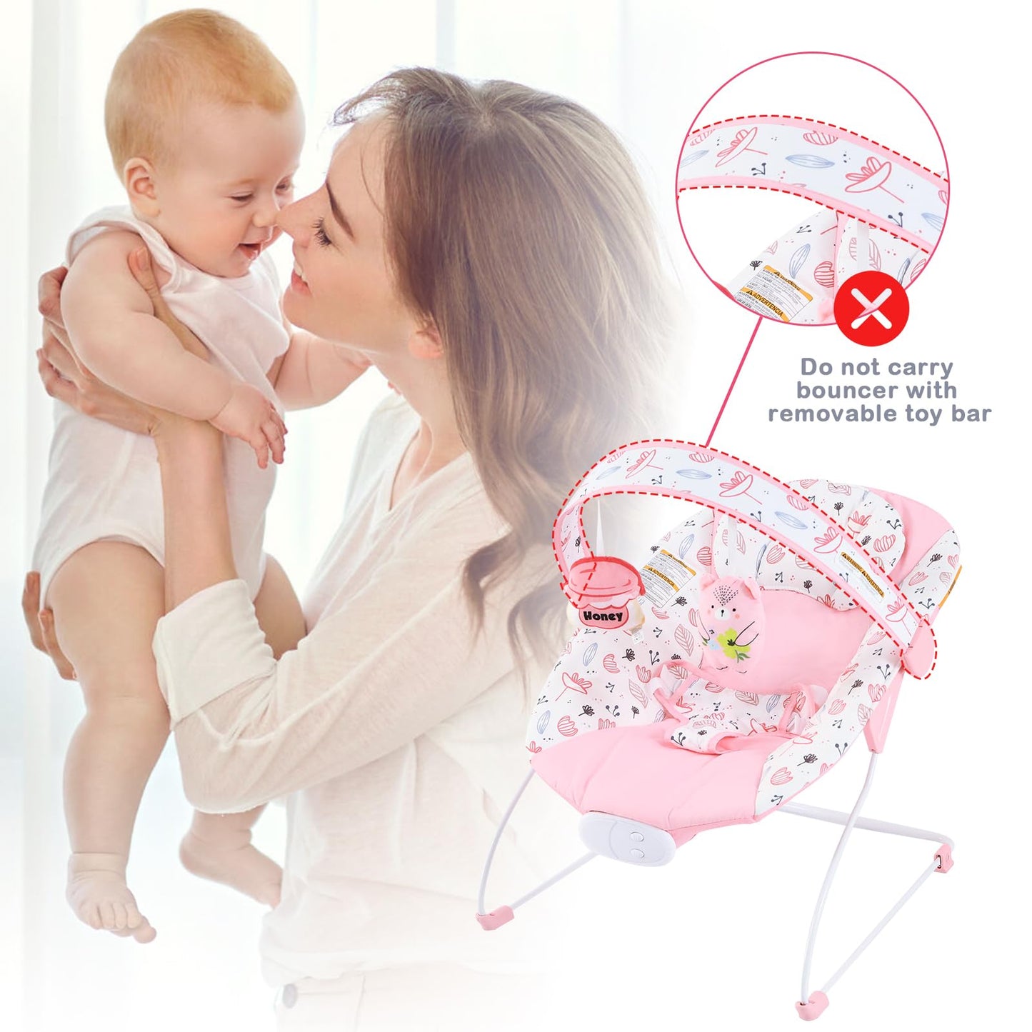 Three point safety harness on Otrolepota baby bouncer