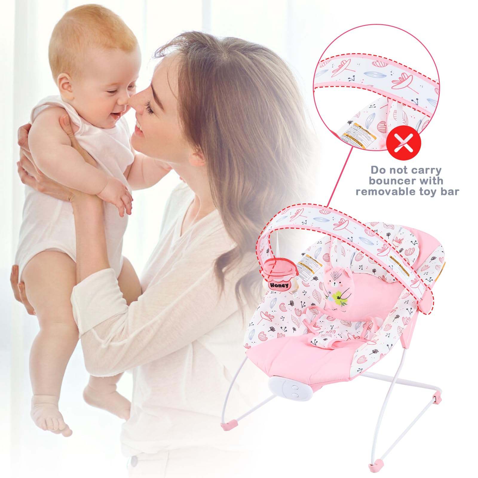 Three point safety harness on Otrolepota baby bouncer