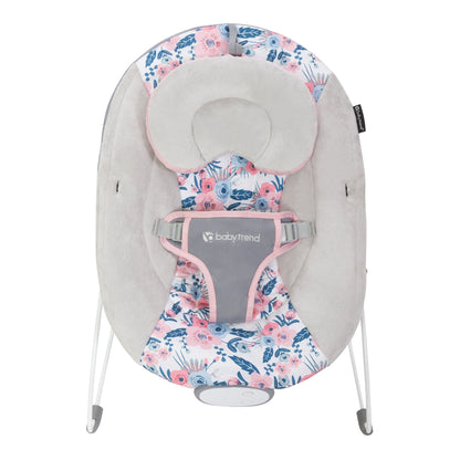Close up of three-point safety harness on Bluebell bouncer