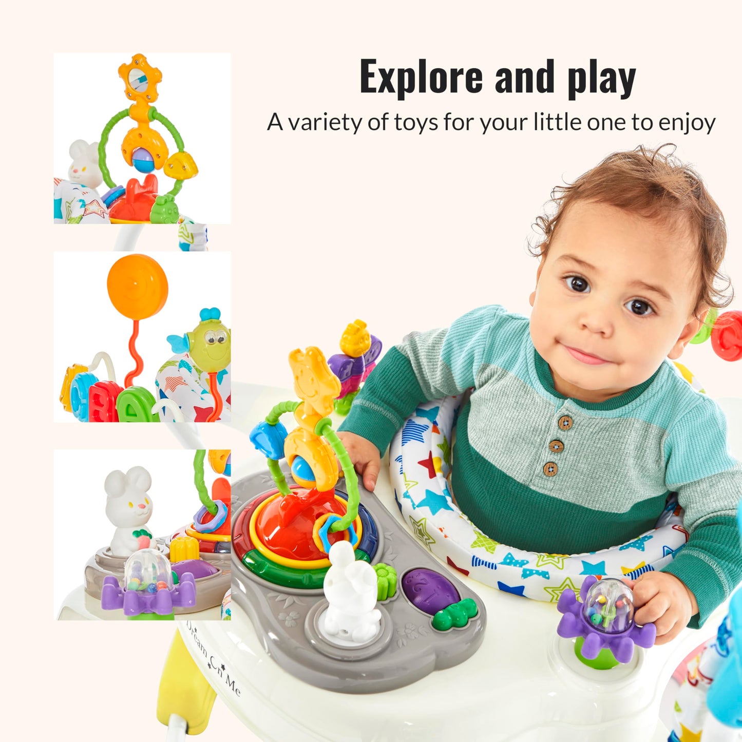 Side view of Dream On Me Zany Star Print play station