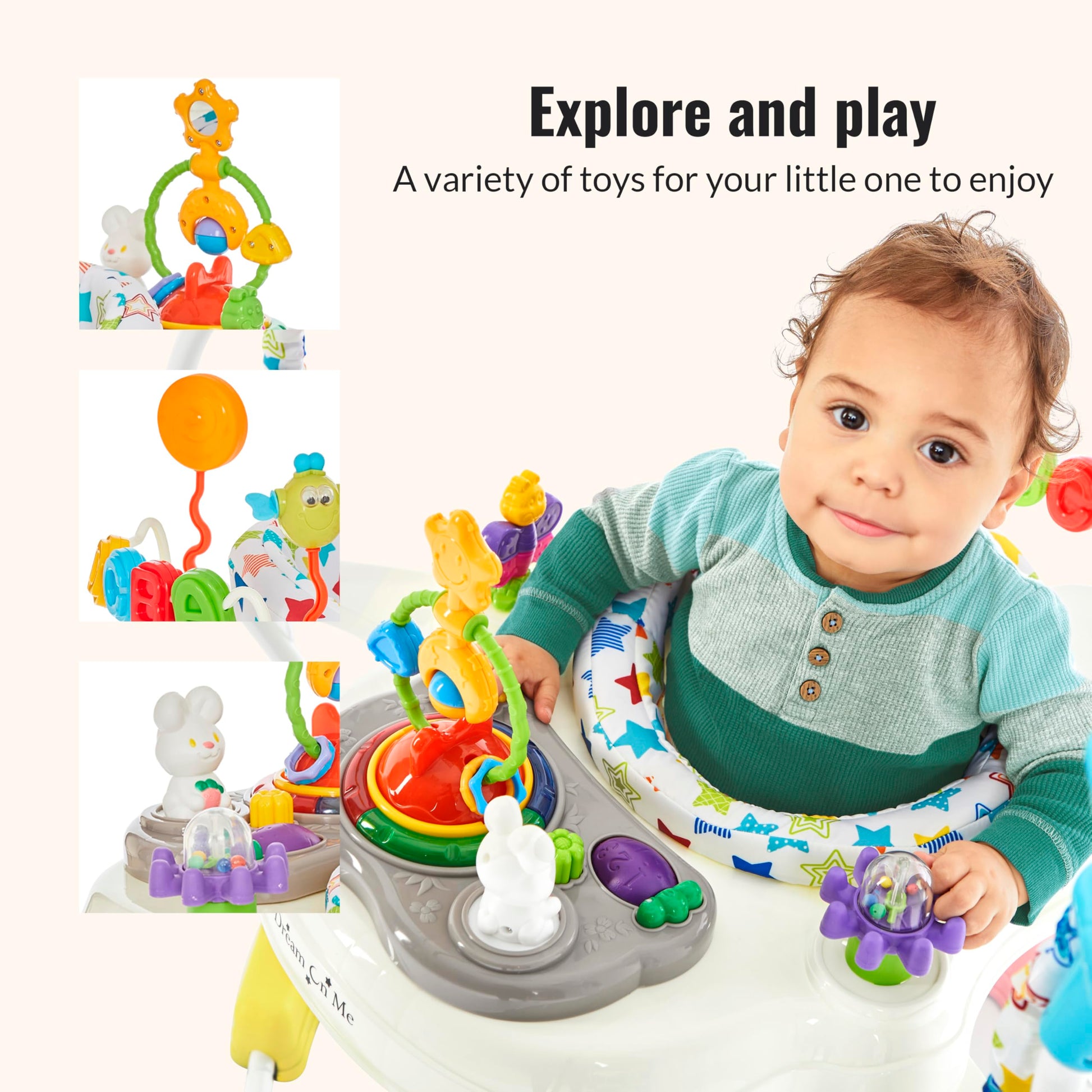 Side view of Dream On Me Zany Star Print play station