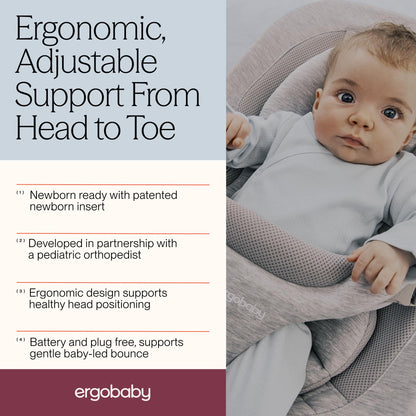 Ergobaby Evolve bouncer side profile showing height adjustments