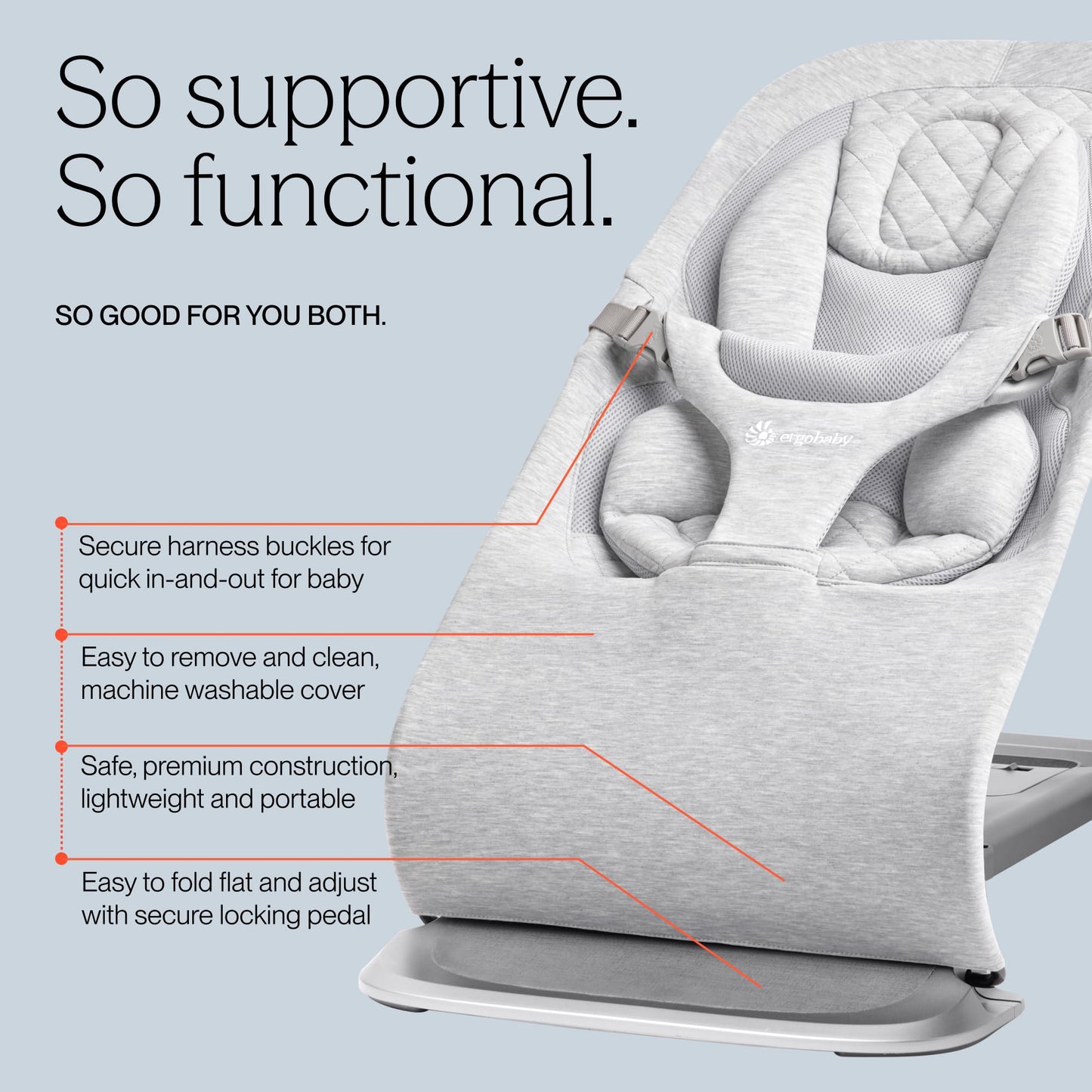 Ergobaby Evolve bouncer mesh fabric detail