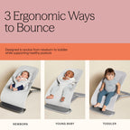 Close-up of breathable mesh fabric on Ergobaby bouncer