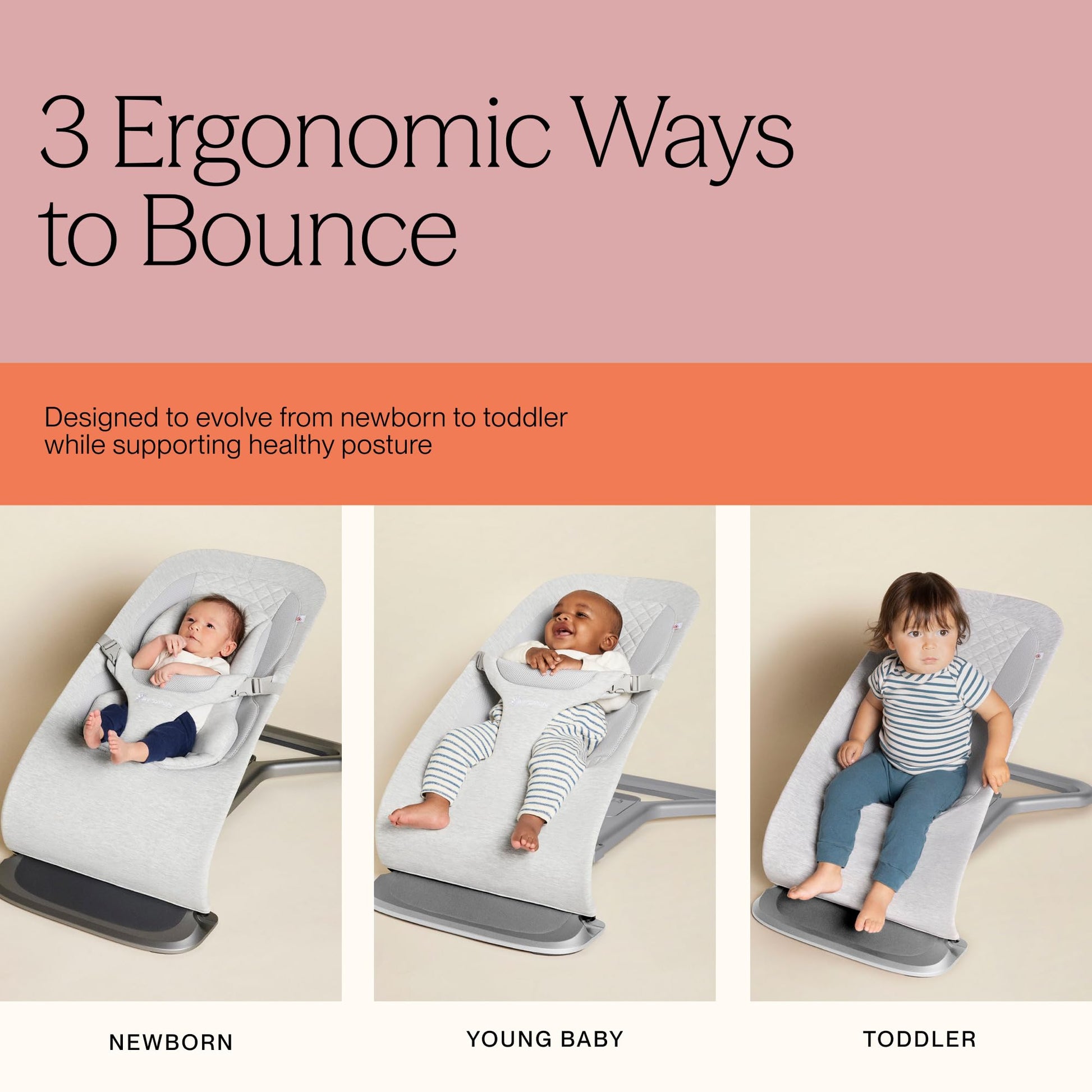 Ergobaby Evolve bouncer folded flat for storage
