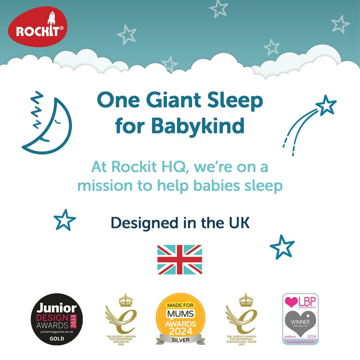 Baby Concierge Rockit packaging and included accessories view